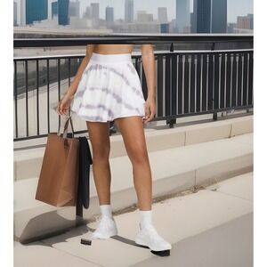 Lululemon Size 6 Court Rival HR Skirt LONG Transverse Lilac LW8ADJT Golf Tie-Dye